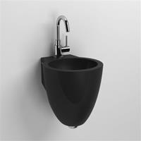 Clou Flush 6 toiletfontein met kraangat mat zwart keramiek