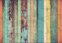 Colored Wooden Wall Fotobehang 366x254cm