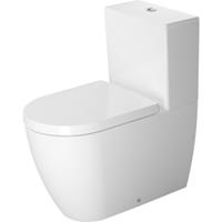 Duravit - me by Starck Stand-WC Kombination, Tiefspüler, Befestigung inklusiv, für aufgesetzten Spülkasten, 4,5 l, 370 x 650mm, Farbe: Weiß mit