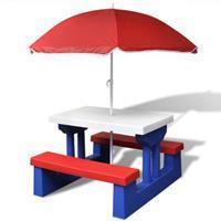 VidaXL Kinderpicknicktafel met parasol
