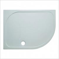 Simpsons Shower Tray douchebak 80x100x4.5cm links inclusief 90mm afvoer 55 radius met antikalkbehandeling polybeton wit SRQ81000LH