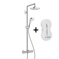 Hansgrohe Croma Select E 180 EcoSmart 2jet showerpipe, chroom-wit