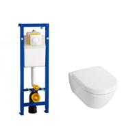 Villeroy & Boch Subway 2.0 Compact met softclose zitting toiletset met Wisa XS inbouwreservoir en Argos bedieningspaneel wit