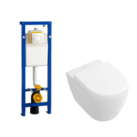 Villeroy & Boch Subway 2.0 compact DirectFlush toiletset met Wisa reservoir en bedieningsplaat softclose met quickrelease wit
