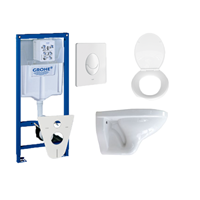 Adema Classic toiletset compleet met inbouwreservoir, softclose zitting en bedieningsplaat wit