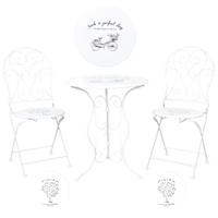Clayre & Eef Tafel + 2 stoelen Ø 60x70/40x40x92 cm