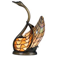 Clayre & Eef Tiffany tafellamp zwaan met gekrulde vleugels