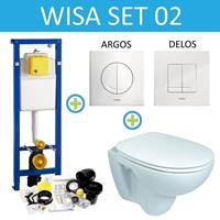 WISA XS Toiletset set02 B&W Compact 47.5 cm met Argos of Delos drukplaat