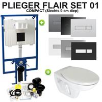 Plieger Flair Compact Toiletset set01 Boss & Wessing Basic Smart met DF Flair drukplaat