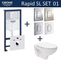 grohe Rapid SL Toiletset set01 Basic Smart met  Arena of Skate drukplaat