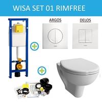 WISA XS Toiletset set01 Design Randloos met Argos of Delos drukplaat