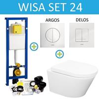 WISA XS Toiletset set24 Wiesbaden Vesta Rimless 52 cm met Argos of Delos drukplaat