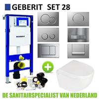 Geberit UP320 set28 B&W Zero Compact met Sigma drukplaat