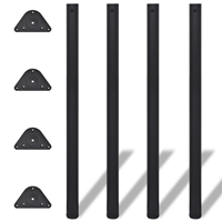 vidaXL Tafelpoten in hoogte verstelbaar 1100 mm zwart 4 st