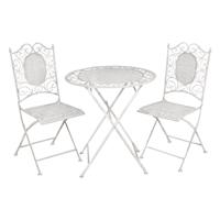 Clayre & Eef Tafel + 2 stoelen Ø 70x75/41x48x95 cm