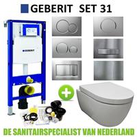 Geberit UP320 Toiletset set31 Sanilux Easy Flush 48cm compact met Sigma drukplaat