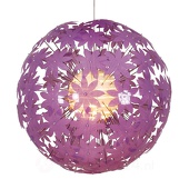 home24 Näve Pendelleuchte Flower Bowl Kunststoff Violett Modern Ø 55 cm 1-flammig