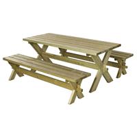 Plus Danmark Picknickset vuren geimpregneerd Nostalgi 76 x 177 x 72 cm