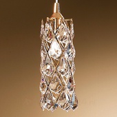 ORION Vergulde hanglamp CHARLENE met kristallen