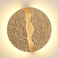 J. Holländer Eruption - runde, goldfarbene LED-Wandleuchte