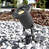 Lampenwelt Tessa - buitenspot met grijze grondspies