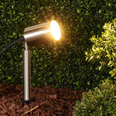 Lampenwelt Eske- GU10-grondspieslamp van roestvrij staal