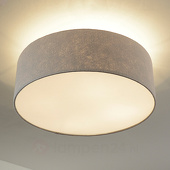 Lampenwelt Plafondlamp Gala, 50cm, vilten kap grijs