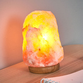 HIMALAYA SALT DREAMS Salzkristall-Tischlampe »Rock«, Handgefertigt aus Salzkristall - jeder Stein ein Unikat, H: ca.18 cm, ca. 2-3kg