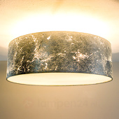 Lucande Deckenlampe Aura, belegt m. silbernem Schlagmetall