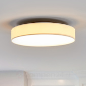 Lampenwelt Stoffen LED-plafondlamp Saira, 40 cm, wit