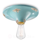 Ferroluce Vintage-plafondlamp C134 turkoois