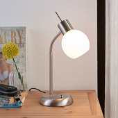 Lindby LED-Tischleuchte Manon mit opalweißem Glasschirm