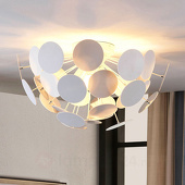 Lampenwelt Perfect gevormde plafondlamp Kinan in wit