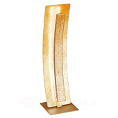 home24 Paul Neuhaus LED-Tischleuchte Nevis Leaf Glamour Gold Eisen 1-flammig Rechteckig 12x41x12 cm (BxHxT)