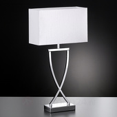 Fischer & Honsel GmbH Leuke stoffen tafellamp Anni, chroom met wit