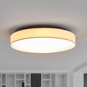 Lampenwelt Stoffen LED-plafondlamp Saira, 50 cm, wit