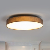 Lampenwelt Stoffen LED-plafondlamp Saira, 50 cm, grijs