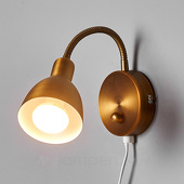 Lampenwelt Amrei - beweeglijke wandlamp in oud-messing