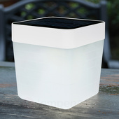Eco-Light Modieuze LED solar tafellamp Table Cube in wit