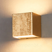 Lampenwelt Goudkleurige LED wandlamp Quentin, 9 cm