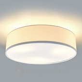 Lampenwelt Crèmekleurige LED-plafondlamp Sebatin van stof