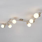 Lampenwelt Elaina LED-plafondlamp, 6-lichts mat nikkel