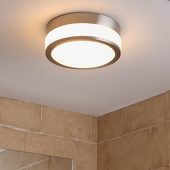 Lampenwelt Badkamer-plafondlamp Flavi, mat nikkel