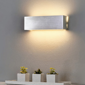 Lampenwelt Hoekige aluminium LED wandlamp Ranik