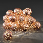 Konstsmide LED deco lichtsnoer bronzen metalen ballen