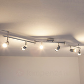 Lampenwelt Chromen LED plafondlamp Arminius met zes lampen