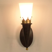 J. Holländer Rustieke wandlamp CORONA met gouden versiering