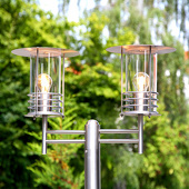 Lampenwelt 2-lamps kandelaber Miko van roestvrij staal