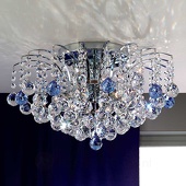 ORION LENNARDA - kristallen plafondlamp blauw/chroom