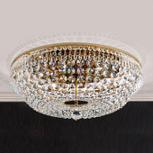 ORION Ronde kristallen plafondlamp SHERATA, goud, 55 cm